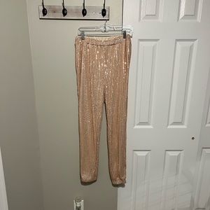 Gold sequin joggers